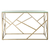 SAFAVIEH Eleonore Clear/ Brass Console Table - 48" x 18" x 30.3" - 48Wx18Dx30H