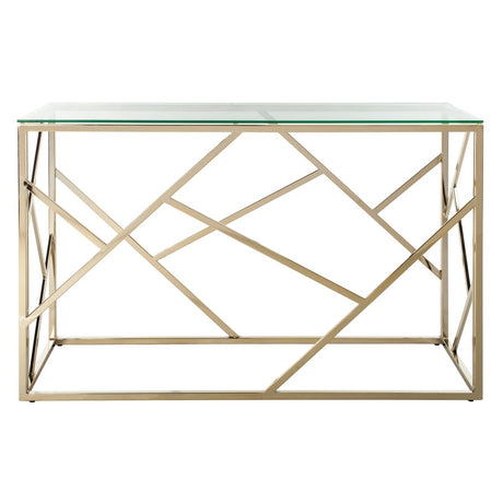 SAFAVIEH Eleonore Clear/ Brass Console Table - 48" x 18" x 30.3" - 48Wx18Dx30H