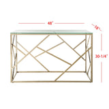 SAFAVIEH Eleonore Clear/ Brass Console Table - 48" x 18" x 30.3" - 48Wx18Dx30H