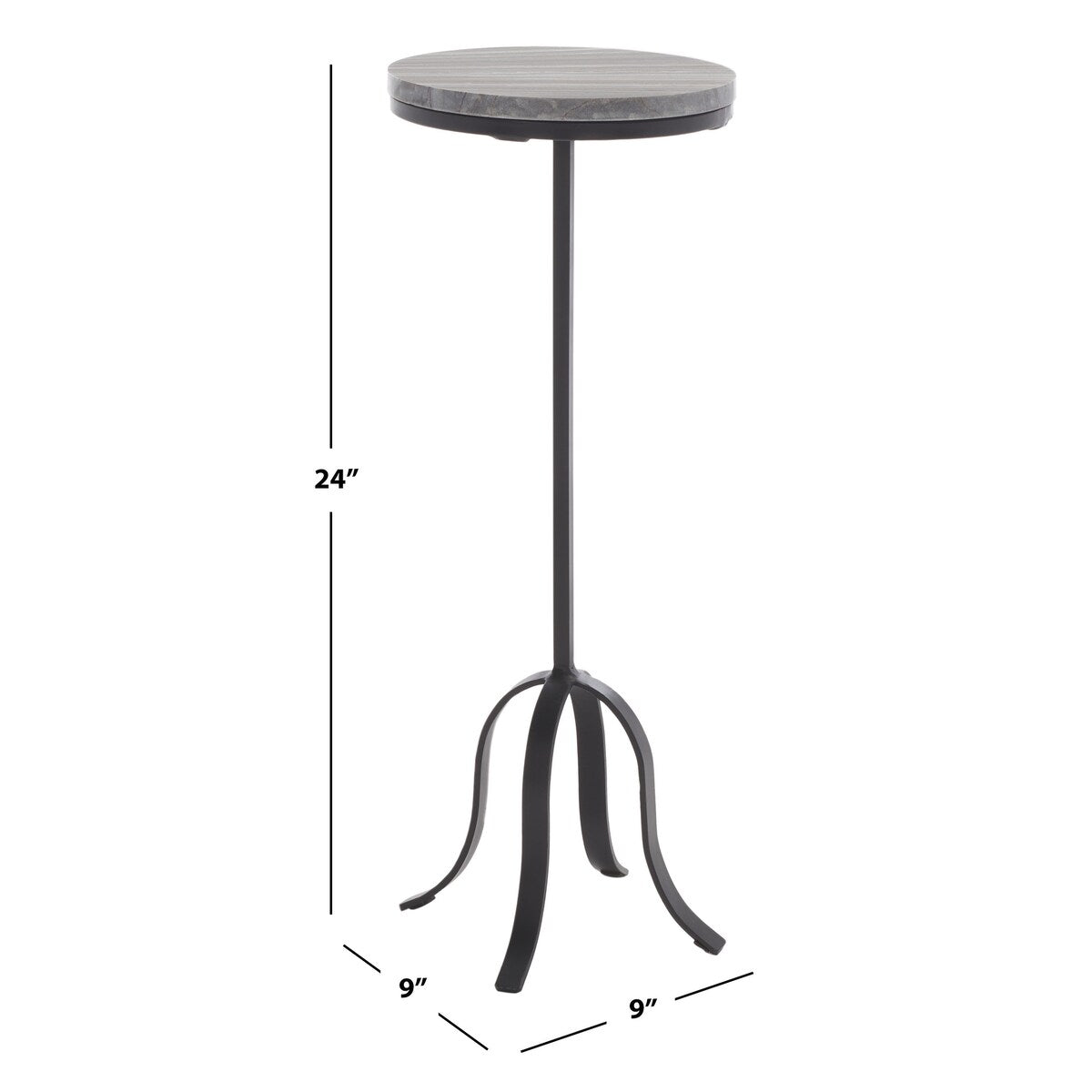 SAFAVIEH Elin Round Top Drink Table - 9 In. W x 9 In. D x 24 In. H - 9Wx9Dx24H