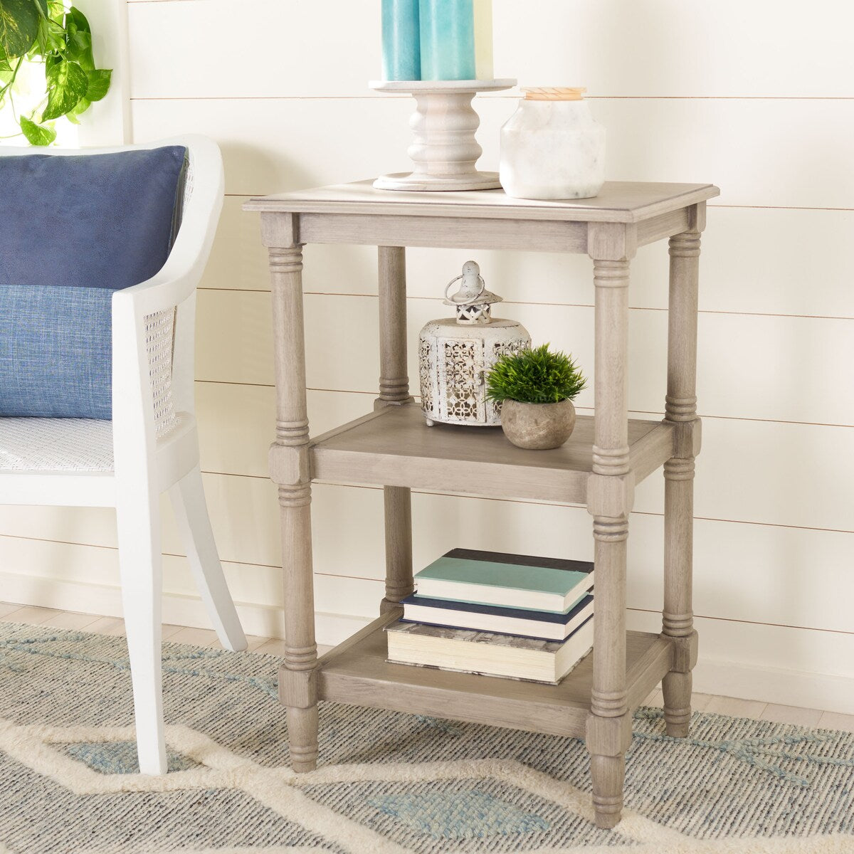 SAFAVIEH Elmira 3-Shelf Accent Table - 19.8" W x 15" L x 30" H - 20Wx15Dx30H