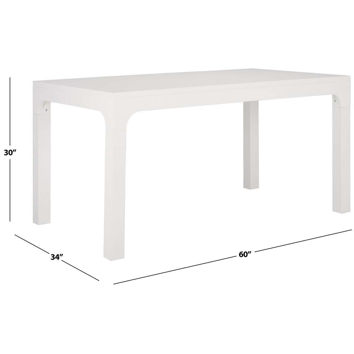 SAFAVIEH Elouise Rectangle Dining Table - 60" L x 34" W x 30" H - 60Wx34Dx30H