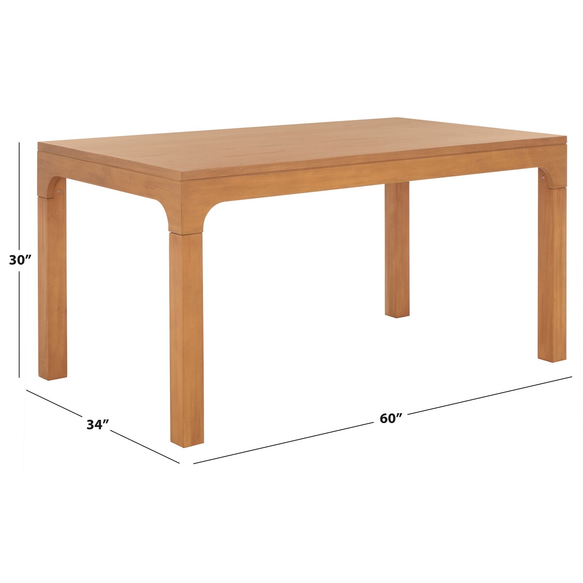 SAFAVIEH Elouise Rectangle Dining Table - 60" L x 34" W x 30" H - 60Wx34Dx30H