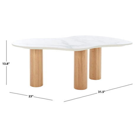 SAFAVIEH Elvezia Curvy Coffee Table - 32" W x 23" D x 14" H - 32Wx23Dx14H