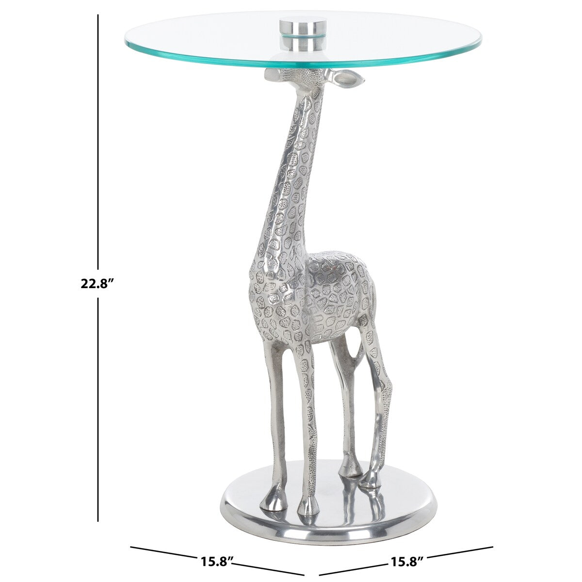 SAFAVIEH Emmaline Giraffe Base Accent Table - 16" L x 16" D x 23" H - 16Wx16Dx23H