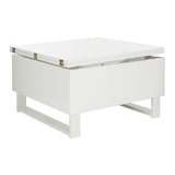 SAFAVIEH Enriqueta White Lift-Top Coffee Table - 27.6" x 27.6" x 19.1" - 28Wx28Dx19H