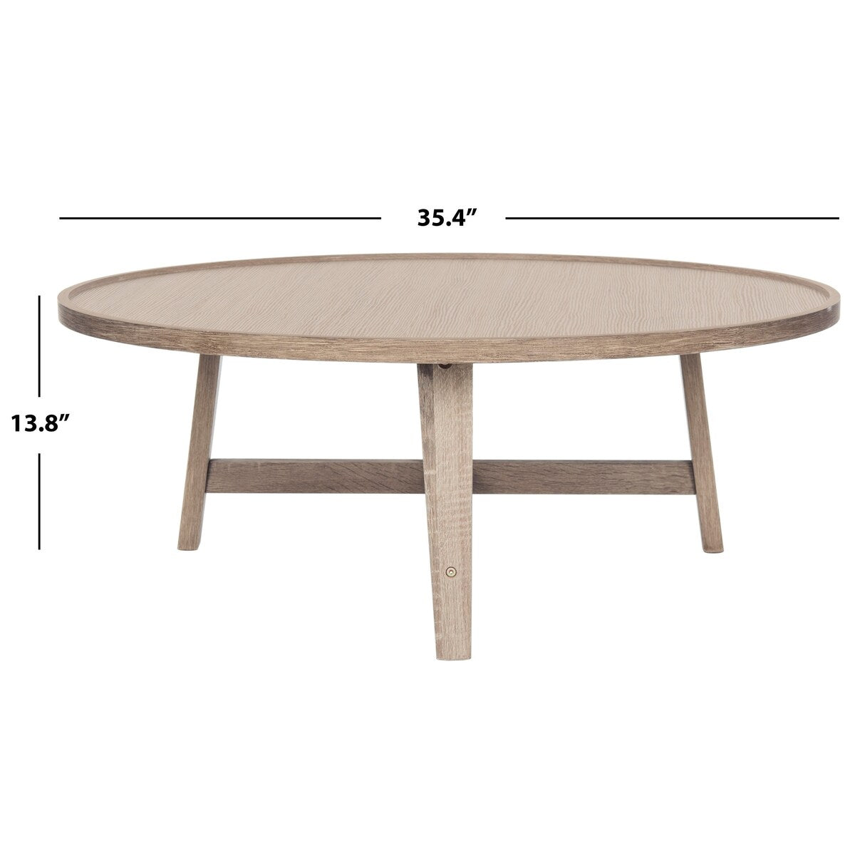 SAFAVIEH Ercolina Mid-Century Wood Coffee Table - 35.4" x 35.4" x 13.8" - 35Wx35Dx14H