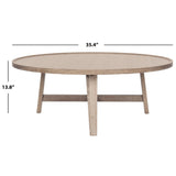 SAFAVIEH Ercolina Mid-Century Wood Coffee Table - 35.4" x 35.4" x 13.8" - 35Wx35Dx14H