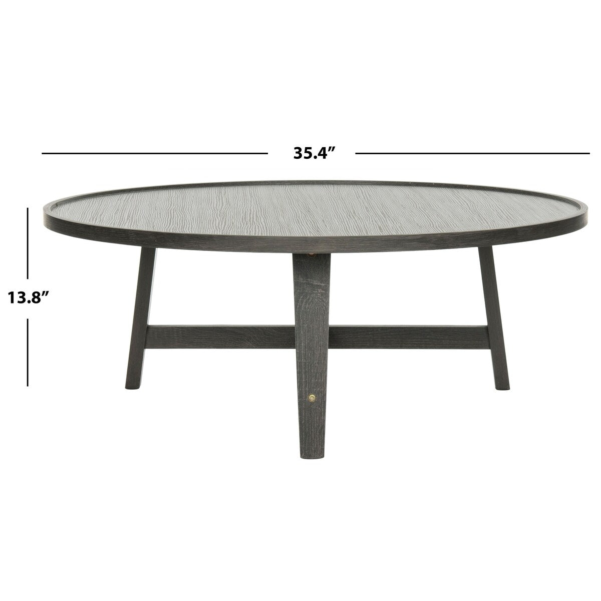 SAFAVIEH Ercolina Mid-Century Wood Coffee Table - 35.4" x 35.4" x 13.8" - 35Wx35Dx14H