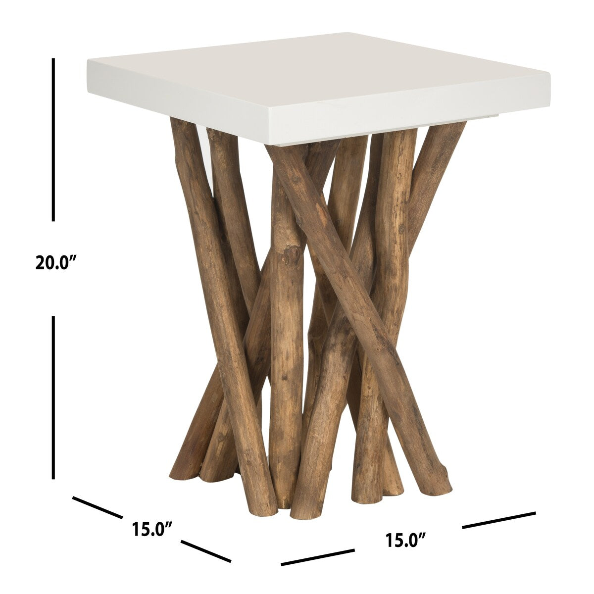 SAFAVIEH Erlene White End Table - 15Wx15Dx20H