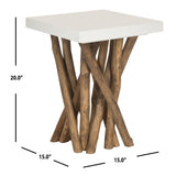 SAFAVIEH Erlene White End Table - 15Wx15Dx20H