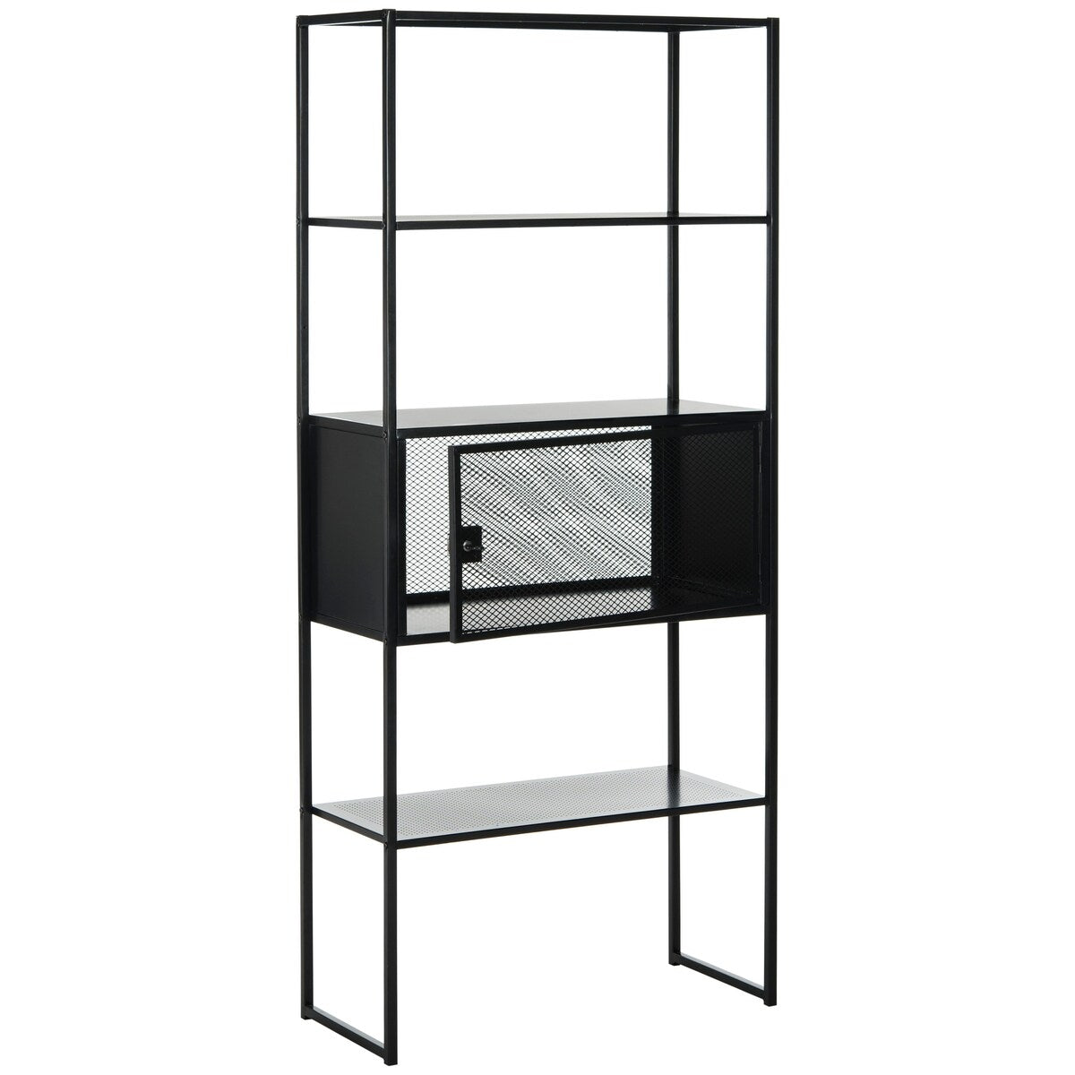 SAFAVIEH Ernestina 31.5"W Black Storage Bookshelf - 31.5" x 13.8" x 70.9" - 32Wx14Dx71H