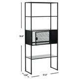 SAFAVIEH Ernestina 31.5"W Black Storage Bookshelf - 31.5" x 13.8" x 70.9" - 32Wx14Dx71H