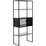 SAFAVIEH Ernestina 31.5"W Black Storage Bookshelf - 31.5" x 13.8" x 70.9" - 32Wx14Dx71H