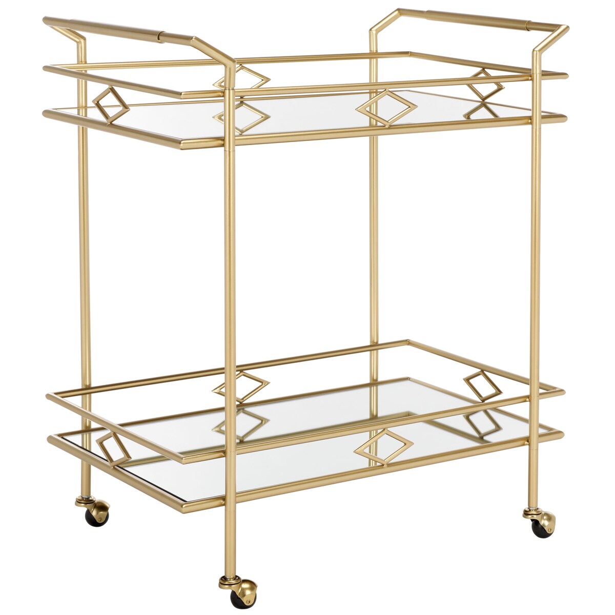 SAFAVIEH Estelina 2-Tier Bar Cart - 28.5 In. W x 18.5 In. D x 34 In. H - 29Wx19Dx34H