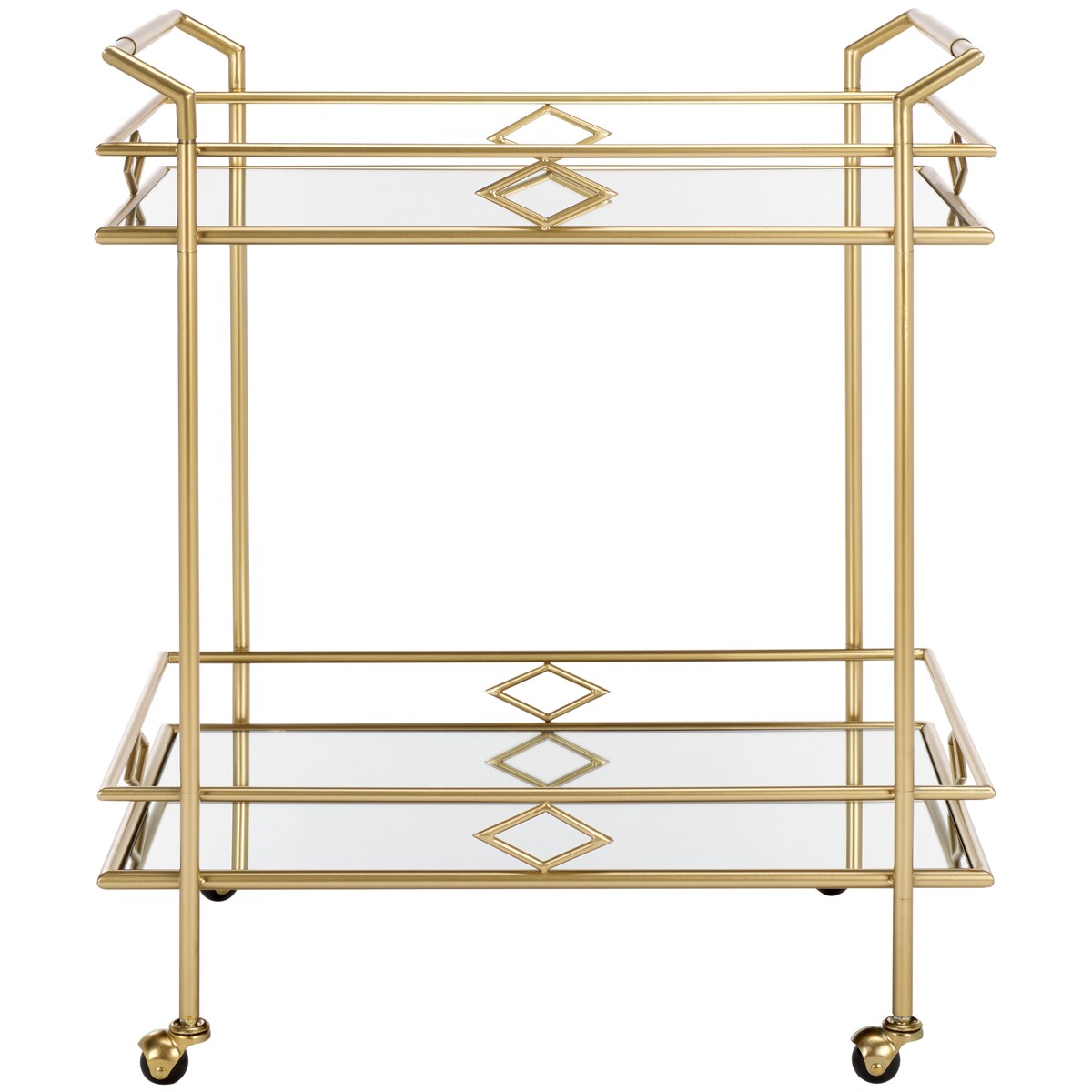 SAFAVIEH Estelina 2-Tier Bar Cart - 28.5 In. W x 18.5 In. D x 34 In. H - 29Wx19Dx34H