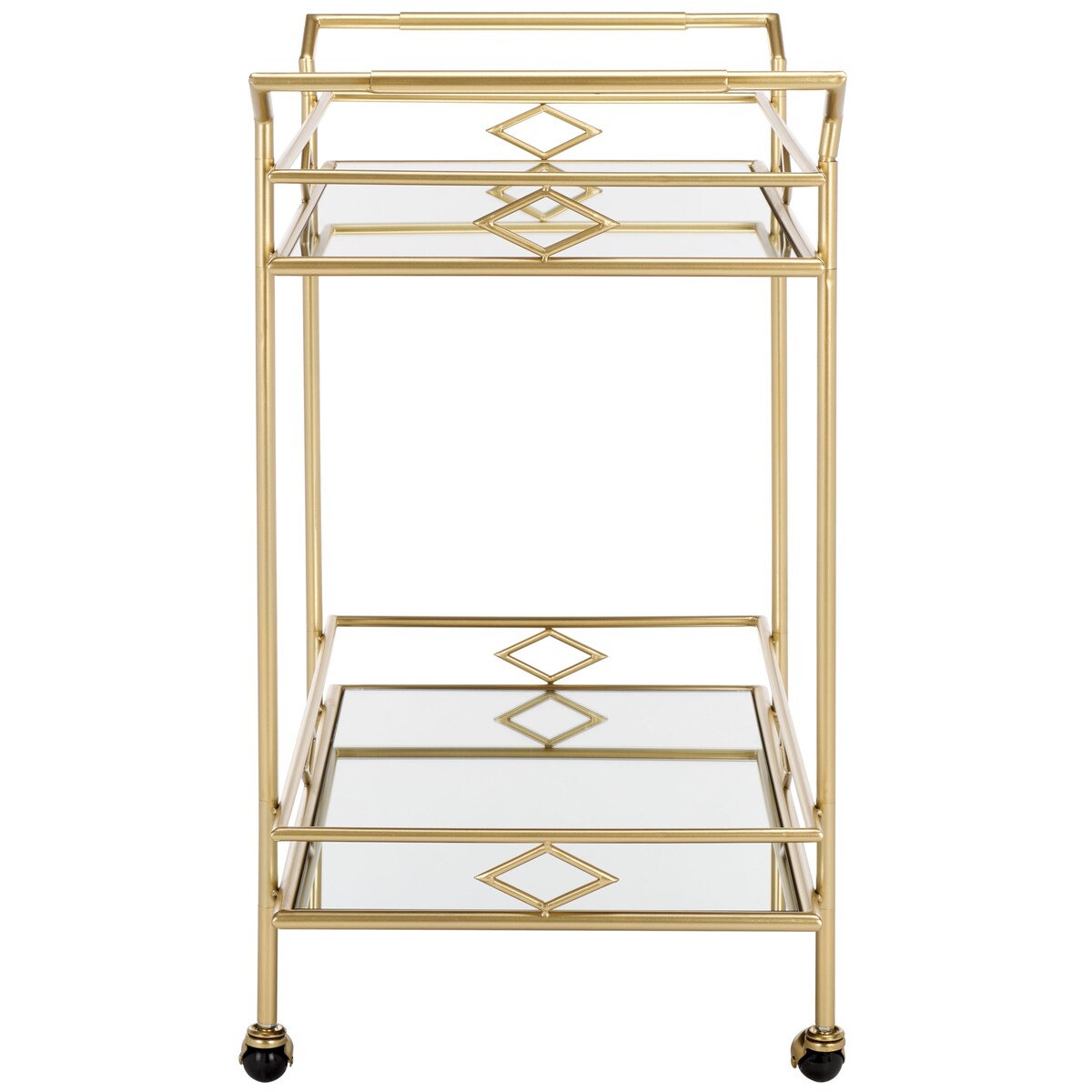 SAFAVIEH Estelina 2-Tier Bar Cart - 28.5 In. W x 18.5 In. D x 34 In. H - 29Wx19Dx34H