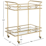 SAFAVIEH Estelina 2-Tier Bar Cart - 28.5 In. W x 18.5 In. D x 34 In. H - 29Wx19Dx34H