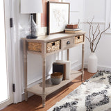 SAFAVIEH Evalena Distressed Black Console Storage Table - 44.5" x 13.4" x 31.5" - 45Wx13Dx32H