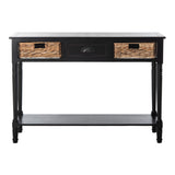 SAFAVIEH Evalena Distressed Black Console Storage Table - 44.5" x 13.4" x 31.5" - 45Wx13Dx32H