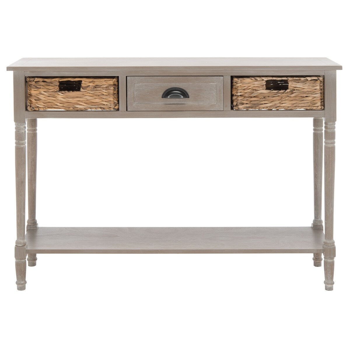 SAFAVIEH Evalena Distressed Black Console Storage Table - 44.5" x 13.4" x 31.5" - 45Wx13Dx32H