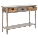 SAFAVIEH Evalena Distressed Black Console Storage Table - 44.5" x 13.4" x 31.5" - 45Wx13Dx32H