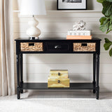 SAFAVIEH Evalena Distressed Black Console Storage Table - 44.5" x 13.4" x 31.5" - 45Wx13Dx32H