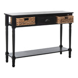 SAFAVIEH Evalena Distressed Black Console Storage Table - 44.5" x 13.4" x 31.5" - 45Wx13Dx32H