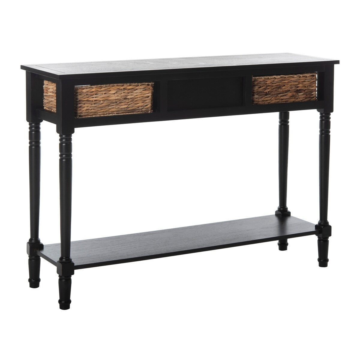 SAFAVIEH Evalena Distressed Black Console Storage Table - 44.5" x 13.4" x 31.5" - 45Wx13Dx32H