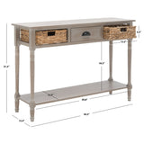 SAFAVIEH Evalena Distressed Black Console Storage Table - 44.5" x 13.4" x 31.5" - 45Wx13Dx32H