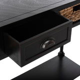 SAFAVIEH Evalena Distressed Black Console Storage Table - 44.5" x 13.4" x 31.5" - 45Wx13Dx32H