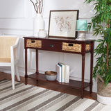 SAFAVIEH Evalena Distressed Black Console Storage Table - 44.5" x 13.4" x 31.5" - 45Wx13Dx32H