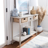 SAFAVIEH Evalena Distressed Black Console Storage Table - 44.5" x 13.4" x 31.5" - 45Wx13Dx32H