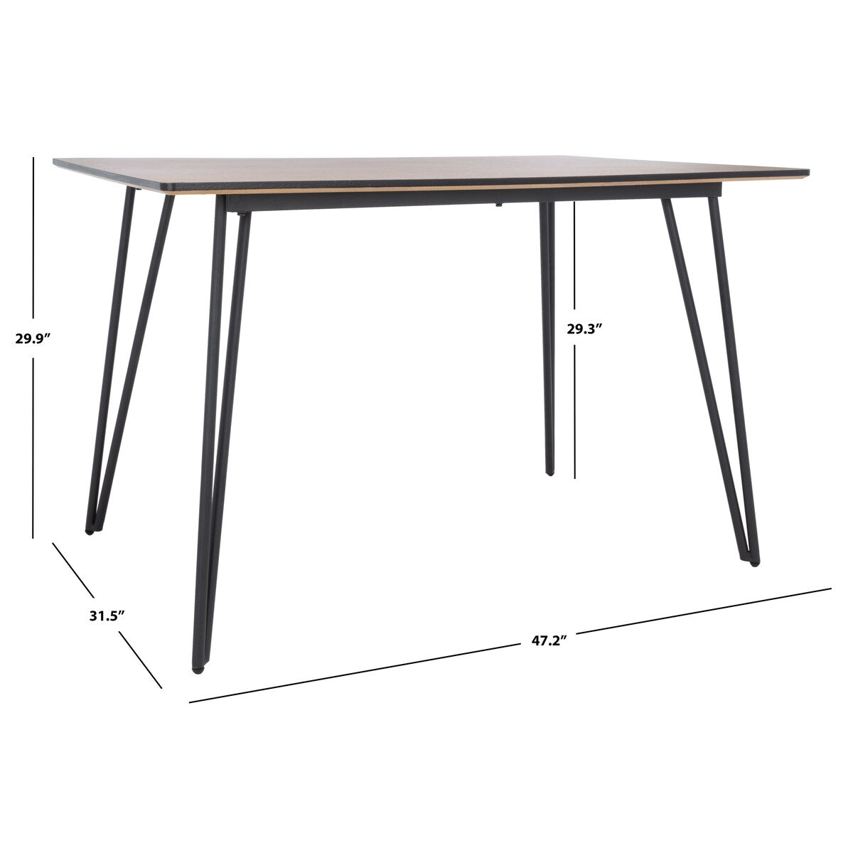 SAFAVIEH Evandra Dining Table - 47" W x 32" D x 30" H - 47Wx32Dx30H