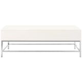 SAFAVIEH Evangelina White Chrome Lift-Top Coffee Table - 50" W x 26" L x 17.8" - 21.3" H - 50Wx26Dx18H