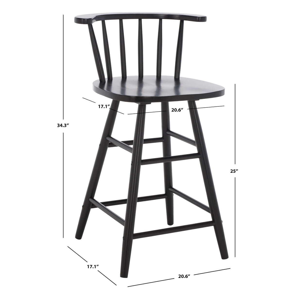 SAFAVIEH Eveline 25-inch Counter Stool - 21 In. W x 17 In. D x 34 In. H - 21Wx17Dx34H