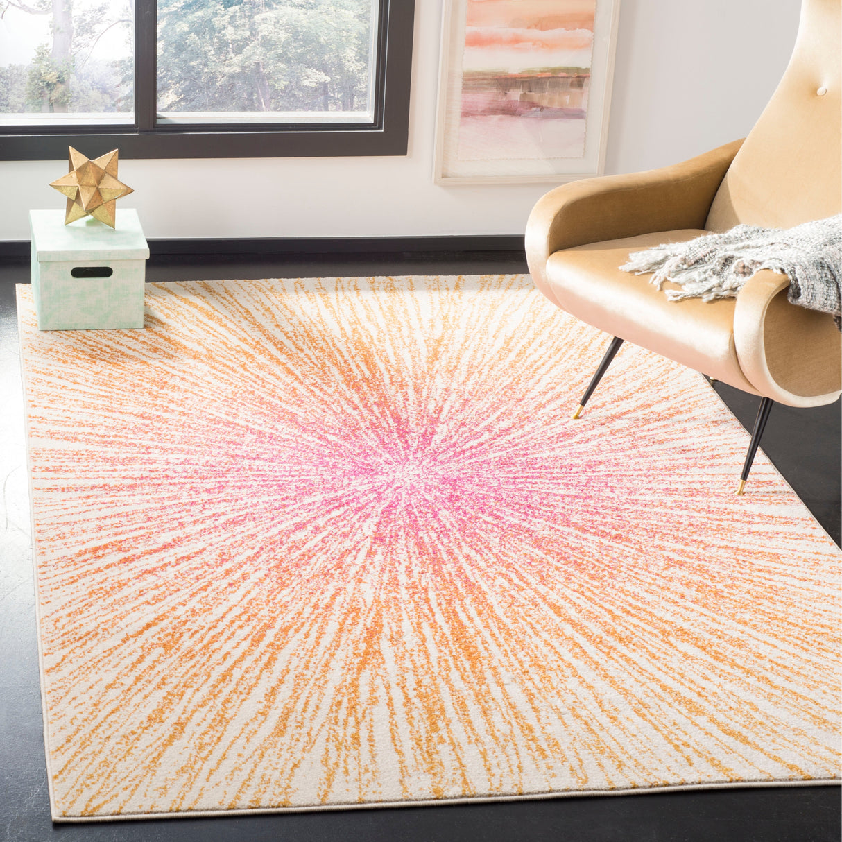 SAFAVIEH Evoke Coralee Abstract Boho Burst Rug