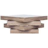 SAFAVIEH Evon Modern Geometric Stacked Wood Coffee Table - 33.5" x 33.5" x 15.8" - 34Wx34Dx16H