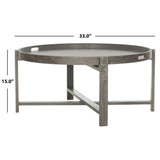 SAFAVIEH Evonne Rustic Dark Grey Round Coffee Table - 33" x 33" x 15" - 33Wx33Dx15H