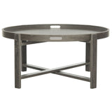 SAFAVIEH Evonne Rustic Dark Grey Round Coffee Table - 33" x 33" x 15" - 33Wx33Dx15H