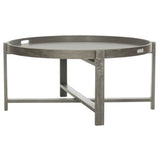 SAFAVIEH Evonne Rustic Dark Grey Round Coffee Table - 33" x 33" x 15" - 33Wx33Dx15H