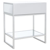 SAFAVIEH Fedra 1 Drawer Mirrored Accent Table - 23" W x 16" D x 26" H - 23Wx16Dx26H