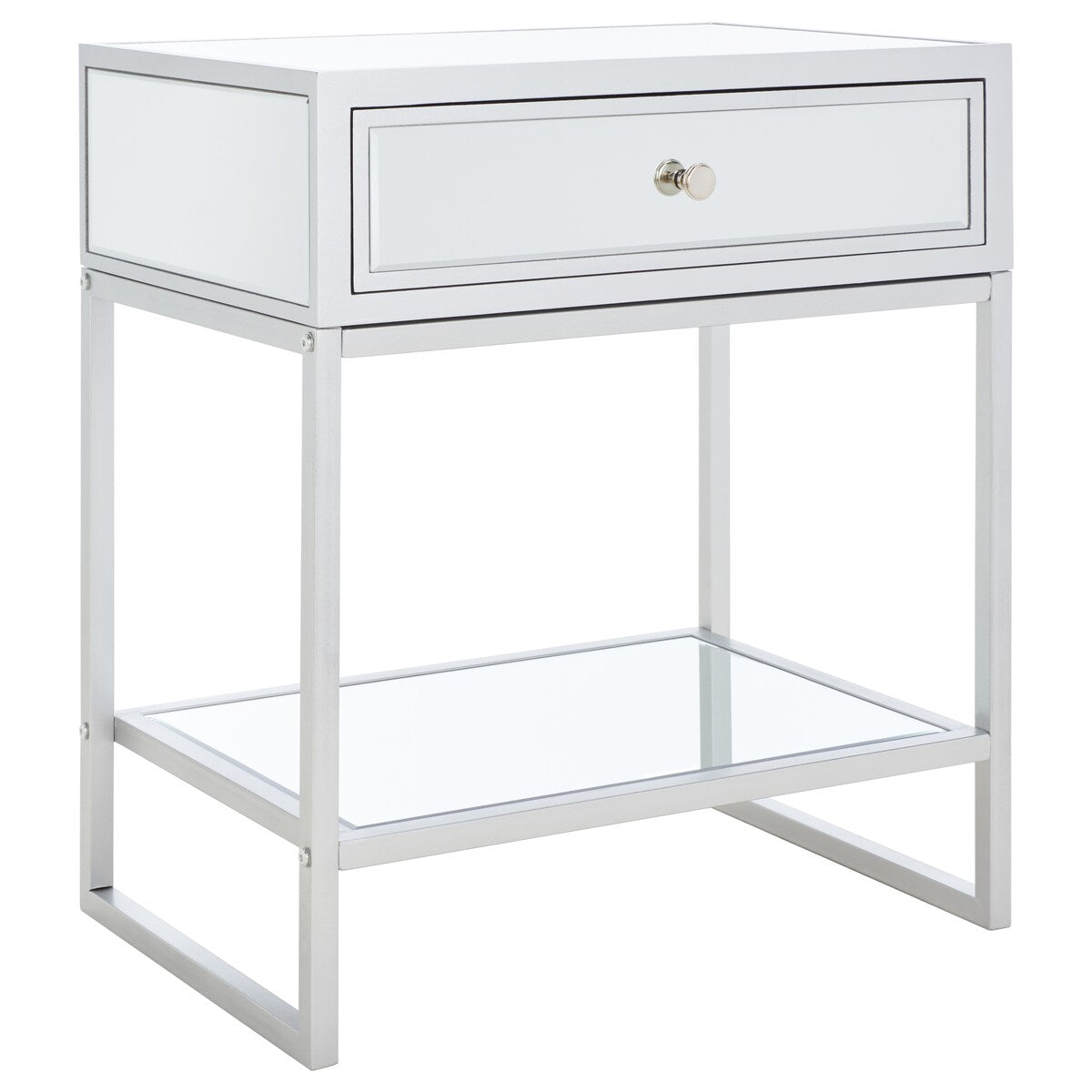 SAFAVIEH Fedra 1 Drawer Mirrored Accent Table - 23" W x 16" D x 26" H - 23Wx16Dx26H