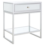 SAFAVIEH Fedra 1 Drawer Mirrored Accent Table - 23" W x 16" D x 26" H - 23Wx16Dx26H