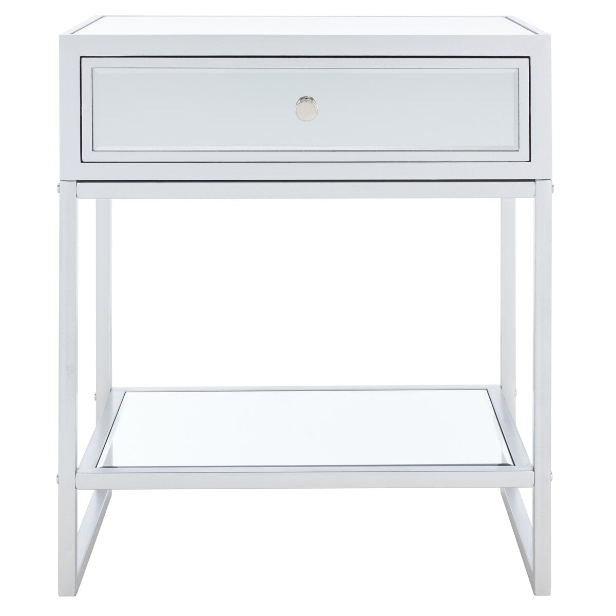 SAFAVIEH Fedra 1 Drawer Mirrored Accent Table - 23" W x 16" D x 26" H - 23Wx16Dx26H