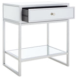 SAFAVIEH Fedra 1 Drawer Mirrored Accent Table - 23" W x 16" D x 26" H - 23Wx16Dx26H