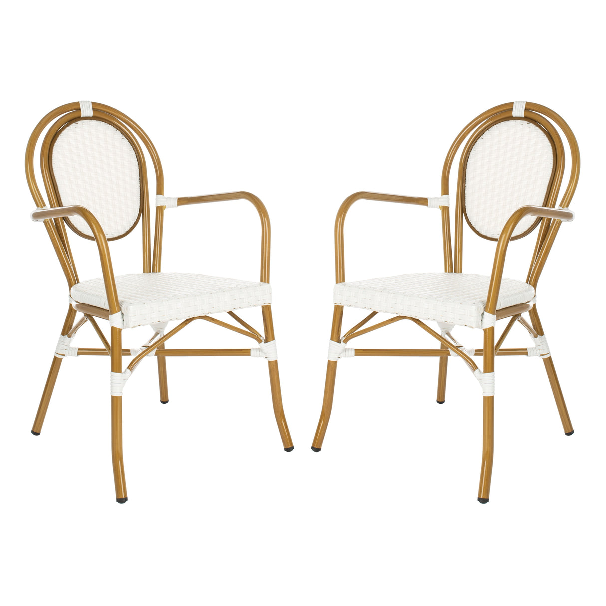 SAFAVIEH Felicity French Bistro Stacking Arm Chair (Set of 2) - 20W x 35D x 24H