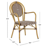 SAFAVIEH Felicity French Bistro Stacking Arm Chair (Set of 2) - 20W x 35D x 24H