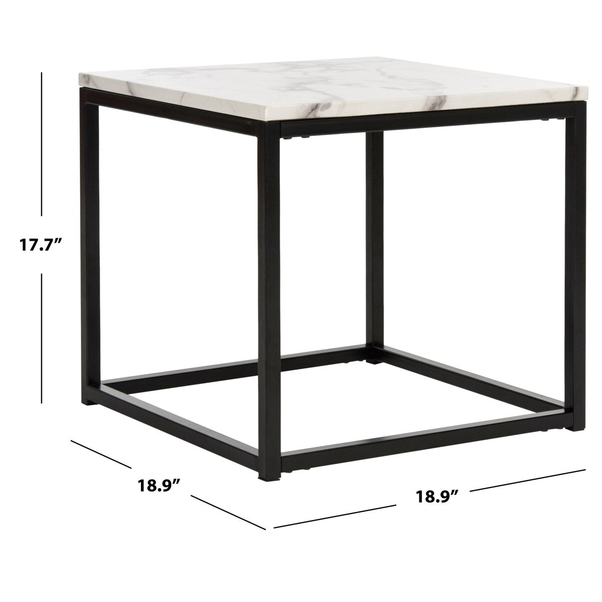 SAFAVIEH Fenne End Table - 18.9" x 18.9" x 17.7" - 19Wx19Dx18H