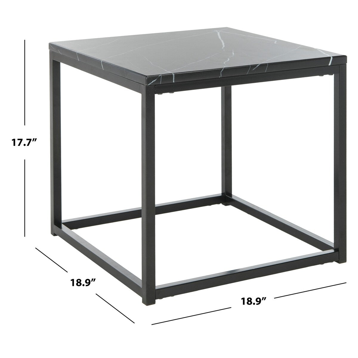 SAFAVIEH Fenne End Table - 18.9" x 18.9" x 17.7" - 19Wx19Dx18H